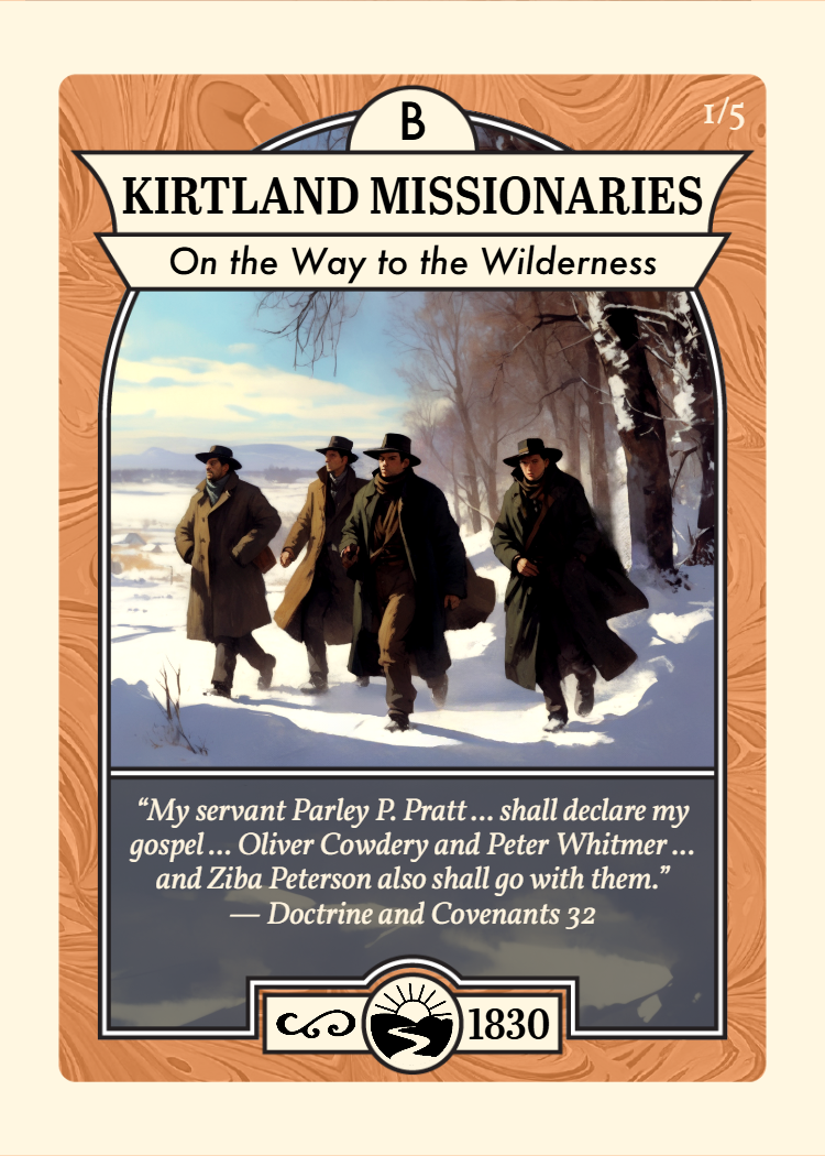 Church History Card titled "Kirtland Missionaries."