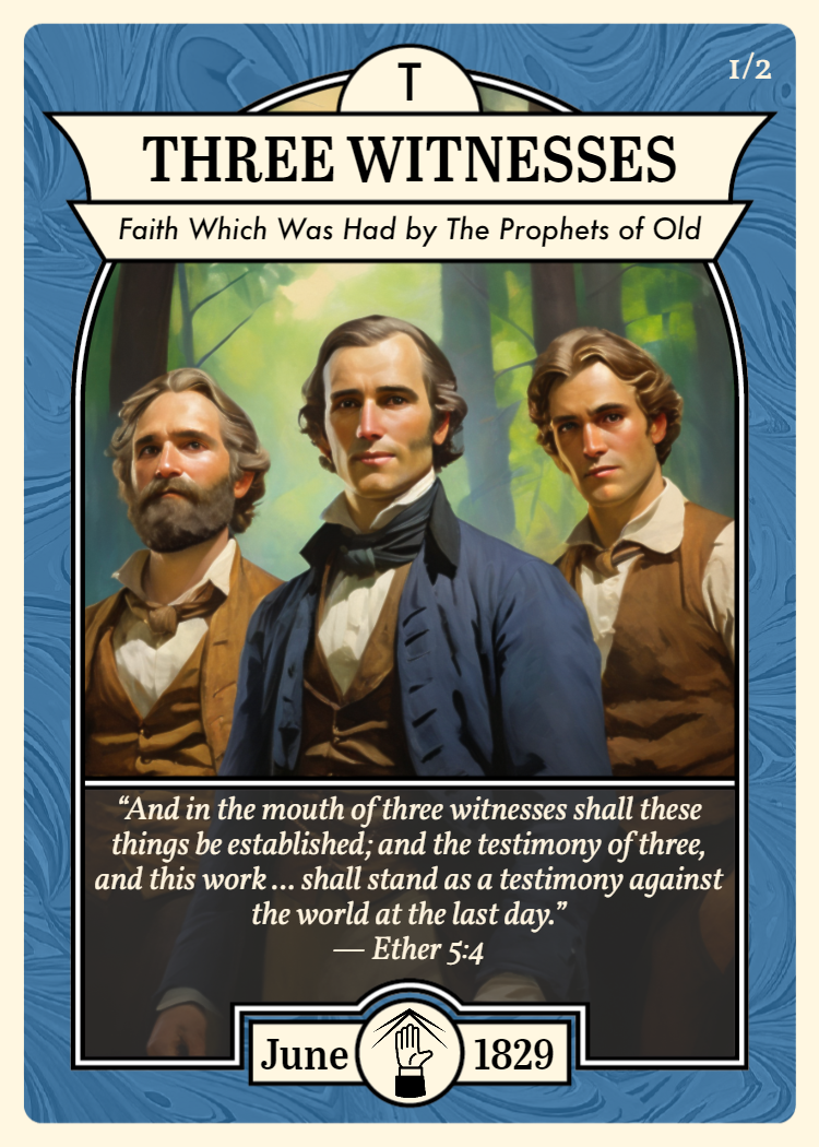 Three Witnesses Church History Cards: Witnesses of the Book of Mormon