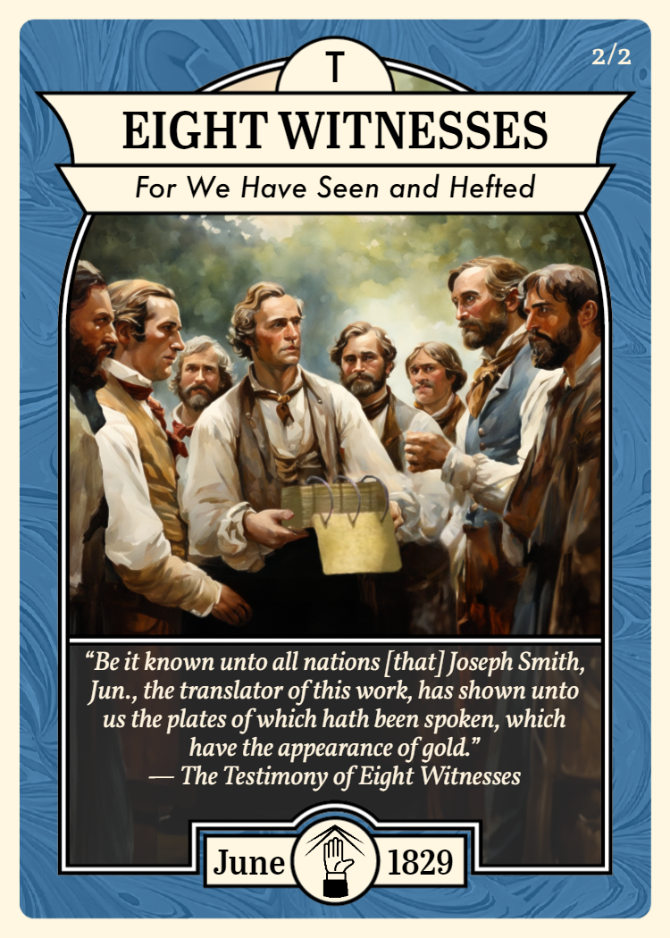 Eight Witnesses Church History Cards: Witnesses of the Book of Mormon